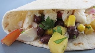 Fish Tacos with Peach Corn and Black Bean Salsa [upl. by Emanuele]