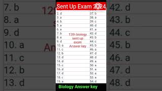 12th Biology sent up exam Answer key 2024  class 12 Sent Up Exam biology answer key 2024 [upl. by Ollehcram361]