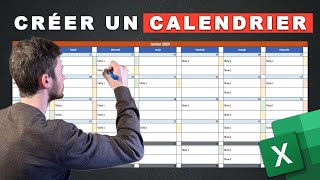 Créer un Calendrier Automatique et Dynamique sur Excel [upl. by Draillih]