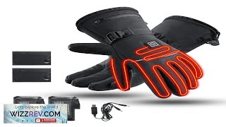 Waterproof Heated Rechargeable Gloves Electric Heated Gloves Thermal Heat Gloves Winter Warm Review [upl. by Joann]