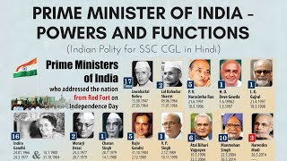 Prime Minister of India  Powers and Functions  Indian Polity for SSC CGL In Hindi [upl. by Joo]