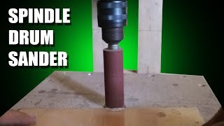 Homemade Simple Spindle Drum Sander Cara Membuat Amplas Bulat dengan Mesin Bor Tangan [upl. by Yraht]