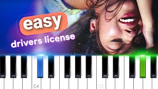 Olivia Rodrigo  drivers license EASY PIANO TUTORIAL [upl. by Fonda589]