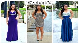 3 Prom Ready Looks Prom Hair Makeup amp Dress Ideas [upl. by Ledda]