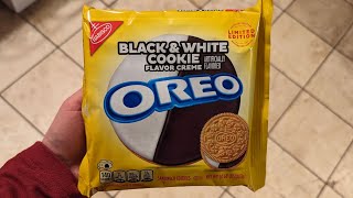 Trying Limited Edition BLACK amp WHITE COOKIE Flavor OREOS [upl. by Esnofla]