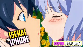 🍏ENAMORÓ a 9 CHICAS con un 📲IPHONE 14 MÁGICO❌  ISEKAI WA SMARTPHONE SUPER RESUMEN [upl. by Cirtap]