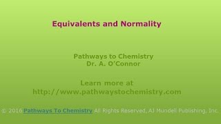 Equivalents of Acid or Base and Normality [upl. by Nosyd]