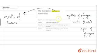 The function of glucagon hormone is [upl. by Alyss]