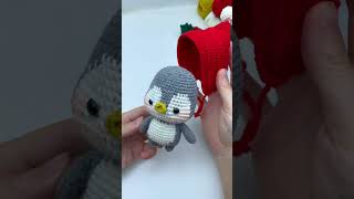 So cute crochet penguin tutorial crochetanywhere crochet crochetpenguin xmas [upl. by Doownel245]