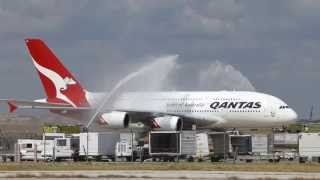 Qantas A380 arrival at DFW Airport for the first time [upl. by Prudence895]