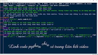 code python in 1 minute  Full code  Tính hệ số khai triển nhị thức newton  hàm mathcomb [upl. by Trager]