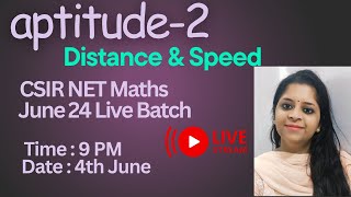 CSIR NET MATHEMATICS Revision SeriesAptitude2 Distance and speed [upl. by Lorenza]