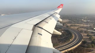 4K Morning landing in Karachi  Jinnah International Airport  Turkish Airlines  Airbus A330200 [upl. by Essam]