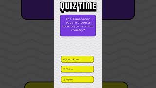 The Tiananmen Square Protests Took Place in Which Country  Quiz 121 [upl. by Prochoras]