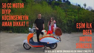 Mondial 50ZNU 50cc Deyip Küçümsemeyin  Eşim ilk defa motor sürecek50cc motor nasıl kullanılır [upl. by Paschasia]