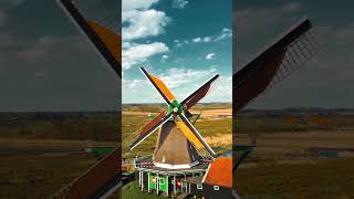 Exploring Zaanse Schans A Breathtaking Drone Journey Over Dutch Windmills 🌳✨  4K UHD [upl. by Rehoptsirhc]