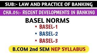 BASEL NORMS BASEL1 BASEL2 BASEL3 FOR BCOM 2nd SEM NEP SYLLABUS  LAW amp PRACTICE OF BANKING [upl. by Anehta]