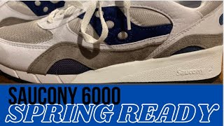 Saucony 6000 navy white and grey review sizing and on foot [upl. by Highams]