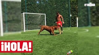 Los divertidos comentarios de los hijos de MESSI al ver a su padre jugando al fútbol con su perro [upl. by Danialah77]