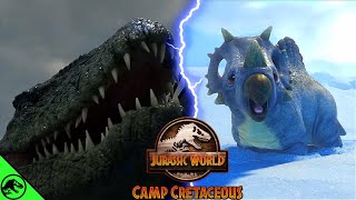 New Hybrid Dinosaur And Mosasaurus Attack In Camp Cretaceous Season 4  Jurassic World Netflix News [upl. by Phaedra]