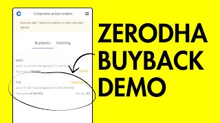 Tender Shares for Buyback for Zerodha  How to Apply for Buyback in Kite App [upl. by Enihsnus]