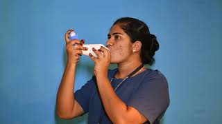 How to use Inhaler with Spacer HindiCommunity Health Bangalore Baptist Hospital [upl. by Znieh]