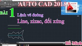 Bài 1 Lệnh vẽ đường Line zizac đối xứng trong AUTOCAD [upl. by Grigson]