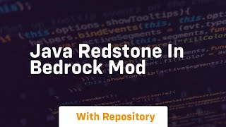 java redstone in bedrock mod [upl. by Ajuna]