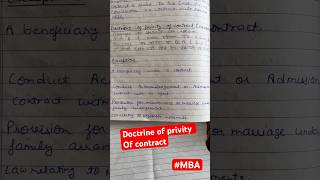 Doctrine of privity of contract exceptions motivation study neet mba hr student mgc easynote [upl. by Gilges]