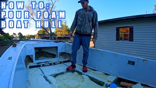 Mako Boats  171cc Restoration Project  How To Pour Foam In Boat Hull [upl. by Gow]