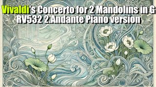 Vivaldis Concerto for 2 Mandolins in G RV532 2Andante Piano version [upl. by Laspisa]