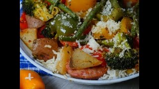 One Pan Healthy Sausage And Veggies [upl. by Inalaehak]