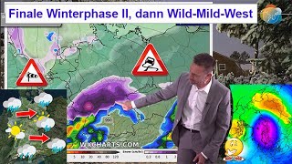 Finale Winterphase II ab Montag Umstellung auf WildMildWest Wettervorhersage 1824012024 [upl. by Irena]