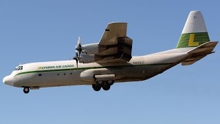 Lockheed L100 Hercules C130 Landing in Kelowna CYLW [upl. by Ayotel]