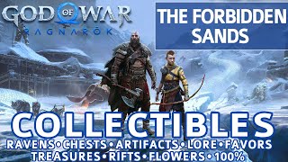 God of War Ragnarok  The Forbidden Sands All Collectible Locations Chests Artifacts etc  100 [upl. by Shlomo]