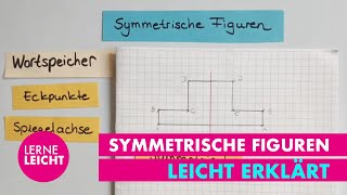 Symmetrische Figuren  Spiegelbilder  leicht erklärt  Mathe Grundschule Klasse 3 [upl. by Llerrehs]