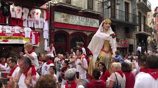 San Fermin  Parade of Giant Heads and Kilikis Pamplona Spain [upl. by Nnayr]