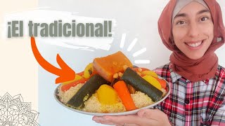 CUSCÚS MARROQUÍ de ternera con verduras ¡El tradicional 🇲🇦 [upl. by Otreblif68]