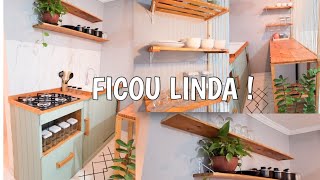 DECORANDO MINHA MINI COZINHA  FICOU LINDA 😍 COUBE TUDO  KIT NET [upl. by Anelad87]