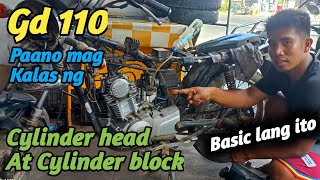 Suzuki gd 110 Paano mag kalas ng cylinder head at block  Basic tutoria [upl. by Alberik]