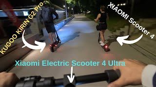 Trotinete electrice noaptea  Xiaomi 4 Ultra  KUGOO KIRIN G2 Pro  Xiaomi scooter 4 [upl. by Marsiella564]