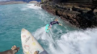 POV Surfing Weird Rock Wave [upl. by Sanborne252]