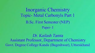 Metal Carbonyls Part 1 [upl. by Novit]