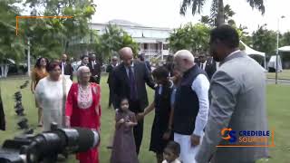 President Ali VP Jagdeo and Famalies Snap Pics with PM Modi [upl. by Sama989]