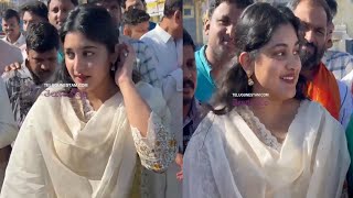 Telugu Tamil Actress Nivetha Thomas Shocking Look At Tirumala Temple [upl. by Ahto]