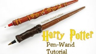 Tutorial Harry Potter Wand Pen Polymer Clay Tutorial Harry Potters Wand  Arcilla Polimérica [upl. by Lasorella448]