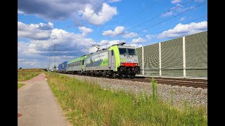 Rollende Landstraße Railalpin ZügeBLS Cargo LKW Transport Güterzüge in AuggenBaden Württemberg [upl. by Seabrook]