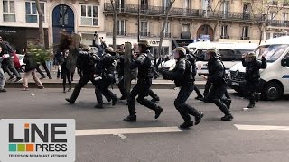 Rassemblement pour Liu Shaoyo nombreux affrontements  Paris  France 02 avril 2017 [upl. by Anits]