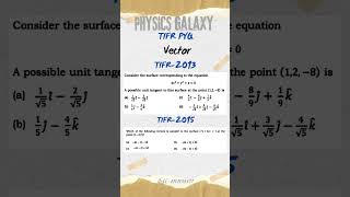 TIFR GS Physics PYQVectorphysicsgalaxy1537 [upl. by Nadnal301]