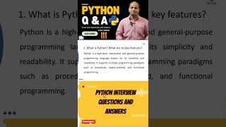 Python Interview Questions shorts youtube python viral telugu techtalks [upl. by Keegan]